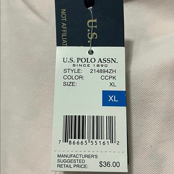 NWT Women's X-Large US Polo ASSN Short Sleeve Logo Print Polo Shirt In Pink - Picture 4 of 10